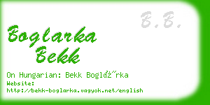 boglarka bekk business card